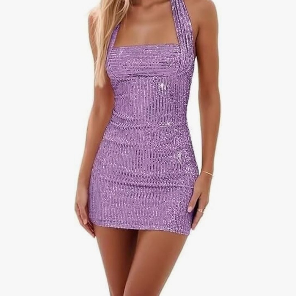 NWOT purple sequin dress